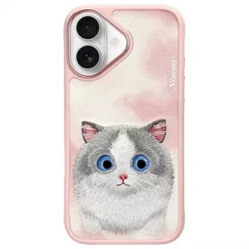 Nimmy Big Eyed Pet 2.0 Cat aizmugurējais vāciņš Apple iPhone 16 6.1 inch - Rozā
