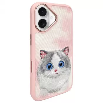 Nimmy Big Eyed Pet 2.0 Cat aizmugurējais vāciņš Apple iPhone 16 6.1 inch - Rozā