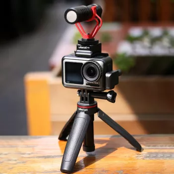 ULANZI MT-09 Mini statīvs, monopods un rokas satvērējs GoPro SJCAM Xiaomi DJI Osmo Action melns