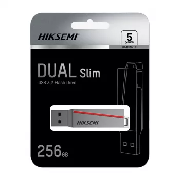 HIKSEMI CLE USB 256 GB E307C U3 Dual USB 3.2 & USB Type-C zibatmiņa pelēka