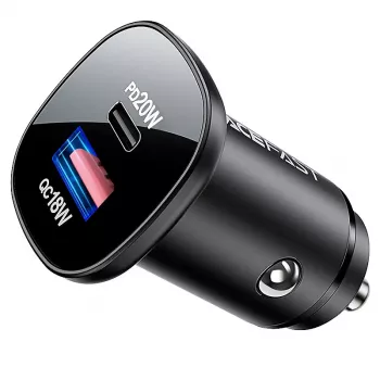 ACEFAST 38W Car Charger USB-C / USB-A, PPS, Power Delivery, Quick Charge 3.0, AFC, FCP Black (B1)