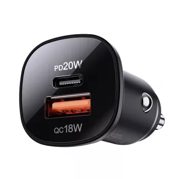 ACEFAST 38W Car Charger USB-C / USB-A, PPS, Power Delivery, Quick Charge 3.0, AFC, FCP Black (B1)