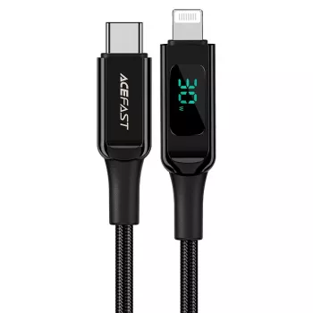 ACEFAST MFI USB-C uz Lightning kabelis 1,2m 30W 3A Melns (C6-01 Black)