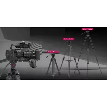 ULANZI MT-81 Statīvs ar šķidruma galvu filmēšanai, 8 kg slodze, 155 cm augstums