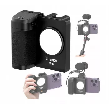 ULANZI CG02 Smartphone Grip ar Bluetooth tālvadības pulti un LED gaismu