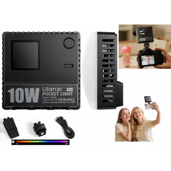 ULANZI C10RGB RGB LED Video Light 10W 1800K-9000K CCT HSI ar OLED displeju
