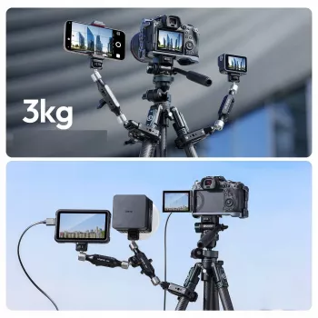 ULANZI Magic Arm 360° ar 1/4 collu un 3/8 collu vītnēm kamerai un videokamerai TB15 T058GBB1