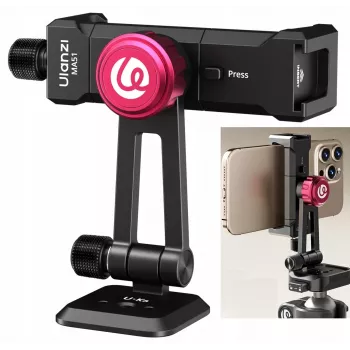 ULANZI MA51 F38 Quick Release Phone Clamp Mount ar Cold Shoe, alumīnija sakausējums, melns