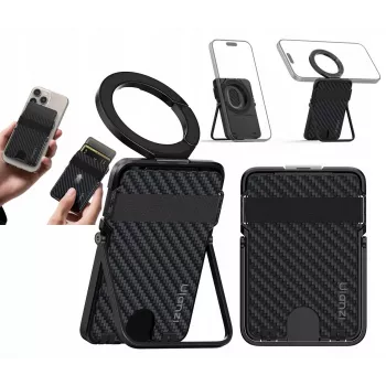 ULANZI ML25 MagSafe Wallet Stand 2-in-1 Card Holder & Phone Stand for iPhone - Melns
