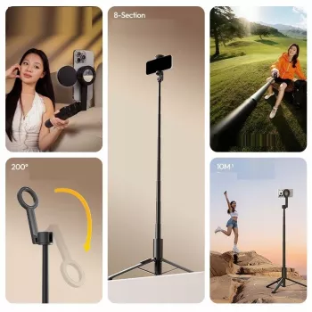 ULANZI SK26 MagSafe Selfi Stabiņš Statīvs 2-in-1 113cm Melns