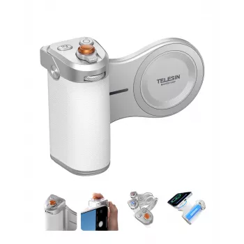 TELESIN MagSafe Pilot Bluetooth Grip ar 3200mAh akumulatoru iPhone - Balts