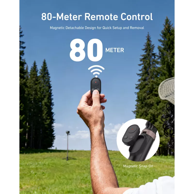 TELESIN Selfie Stick Tripod ar Bluetooth tālvadību 80m GoPro Hero 13 12 11 10 9 Max Max2