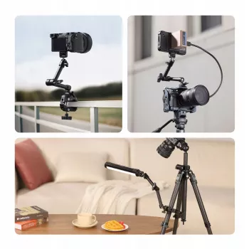 Ulanzi HD02 Super Clamp Crab Clamp ar 1/4 collu un 3/8 collu vītnēm Magic Arm