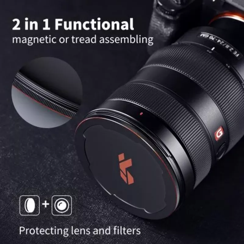 K&F Concept M-Cap Magnetic Lens Cap 62mm Black