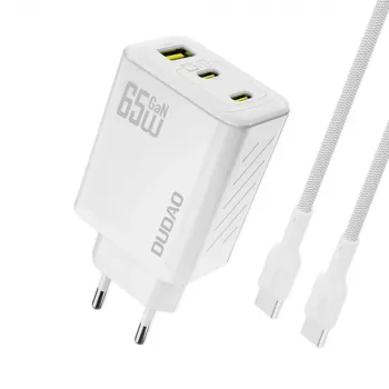 Dudao A29C 65W GaN USB-C lādētājs ar kabeli - Balts