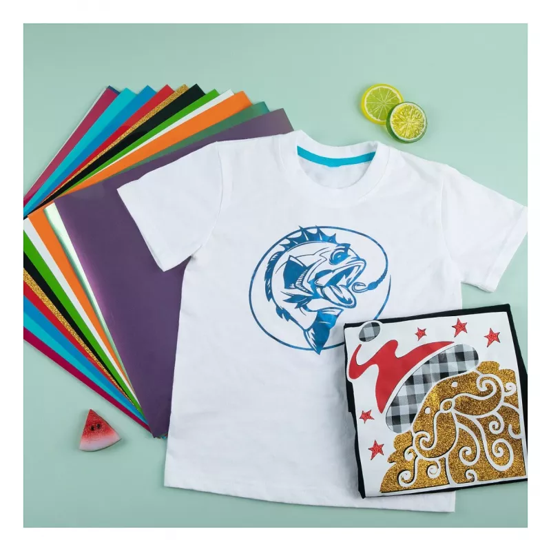 LOKLIK Plotter Foil Material Bundle (A4) - 10 Sheets Mixed Adhesive & Heat Transfer Vinyl