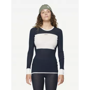 Devold Wool Mesh 190 Shirt Sieviešu Pamatslānis - Ink/Offwhite, Izmērs M