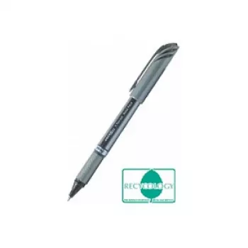 Pentel BL27-AX EnerGel izvelkamā gēla pildspalva - adatas gals 0.35 mm - melna tinte - sudraba metāla korpuss