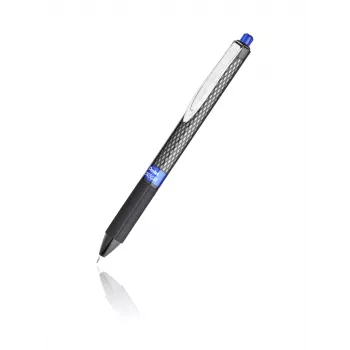 Pentel K497-C izvelkamā gēla pildspalva - zila tinte - 0,5 mm adatas gals - melns korpuss - 1 iepakojums
