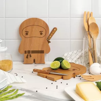 OTOTO Ninja Board Griešanas dēlis un nažu komplekts - Melns