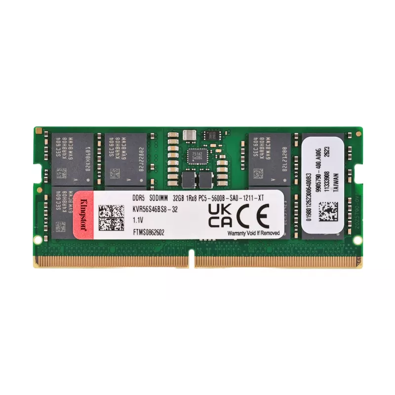 Kingston Technology KVR56S46BS8-32 32 GB DDR5 5600 MT/s SO-DIMM atmiņas modulis