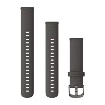 Garmin QuickFit 18 mm Silikona Pulksteņa Siksniņa Grafīta ar Slate Pelēku Šuvi 010-12932-0E