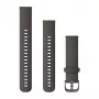 Garmin QuickFit 18 mm Silikona Pulksteņa Siksniņa Grafīta ar Slate Pelēku Šuvi 010-12932-0E