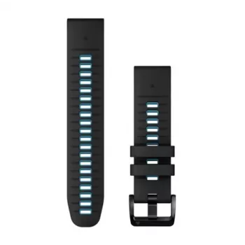 Garmin QuickFit 22 mm silikona pulksteņa siksniņa, melna/zila (010-13280-05)