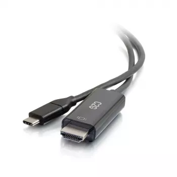 C2G USB-C uz HDMI adaptera kabelis - 1,83 m - Melns - 4K@60Hz - Reversīvs USB-C savienotājs