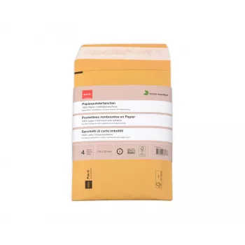 ELCO Ecosafe papīra polsterēta aploksne 170 x 225 mm, pašlīmējoša, brūna, 4 gab. (74651.92)