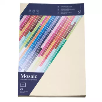 Artoz Papier Mosaic aploksnes DIN C5 bezloga, ziloņkaula krāsā, ar līmējamu atloku, 20 gab. (9439420-241)