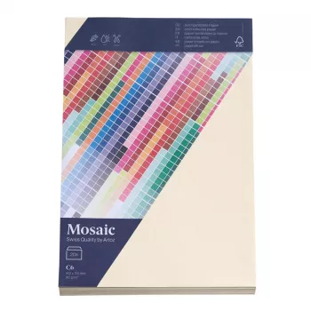 Artoz Papier Mosaic aploksnes DIN C6 bezloga, ziloņkaula krāsā, ar mitro līmi, 20 gab.