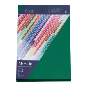 Artoz Papier Mosaic aploksnes DIN C6 bez lodziņa, egļu zaļā, gumētas (mitrās līmēšanas), 20 gabali