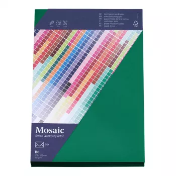 Artoz Papier Mosaic aploksnes DIN B6 bez loga, egļu zaļa, mitrā līme, 20 gab.