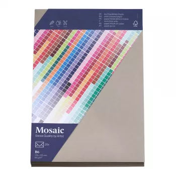 Artoz Papier Mosaic aploksnes DIN B6 bez loga, cementa krāsā, gumētas (mitri līmējošas), 20 gabali