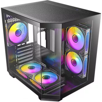Antec CX M2 ARGB B Micro-ATX torņa korpuss, melns, rūdīts stikls, 5x120mm ARGB ventilatori