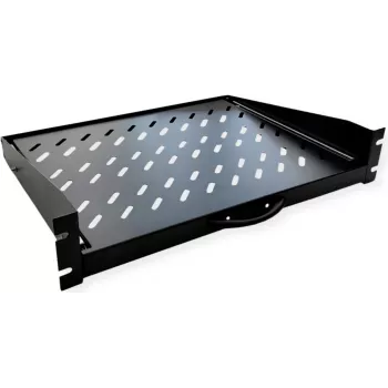 VALUE 19 collu 1U izvelkamais plaukts, 450 mm lietderīgais dziļums, 20 kg kravnesība, melns
