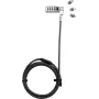 DICOTA Universal Security Cable Lock with 3 Exchangeable Heads, Combination Lock, 2 m Cable, Black
