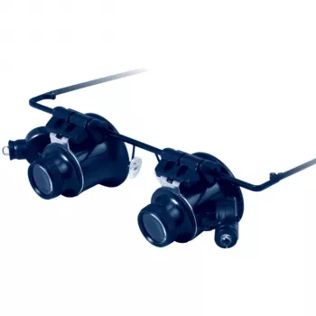 Discovery Crafts DGL 30 Palielināmās brilles ar LED apgaismojumu, 5 maināmiem objektīviem, galvas saiti un briļļu rāmi, melna
