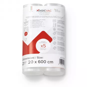 MagicVac 2 Vakuuma plēves ruļļi 20 cm x 6 m (2 ruļļi) - bez BPA, pārtikas kvalitāte, atkārtoti lietojami