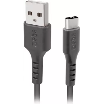 SBS USB 2.0 kabelis USB-A uz USB-C 2 m Melns