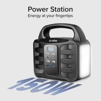 SBS Portable Power Station 150W Fast Charge Black (TEPOWST150W)
