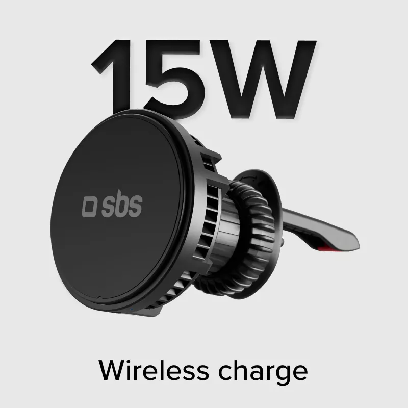 SBS TESUPFANWIR15W 15W Qi bezvadu auto lādētājs ar dzesēšanas ventilatoru - Melns