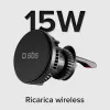 SBS TESUPFANWIR15W 15W Qi bezvadu auto lādētājs ar dzesēšanas ventilatoru - Melns