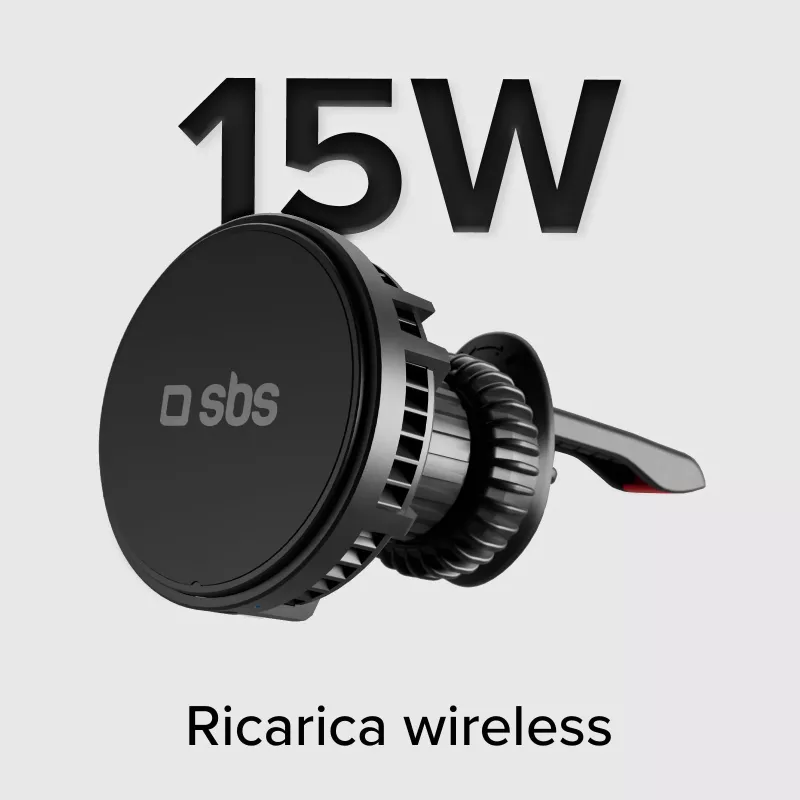 SBS TESUPFANWIR15W 15W Qi bezvadu auto lādētājs ar dzesēšanas ventilatoru - Melns