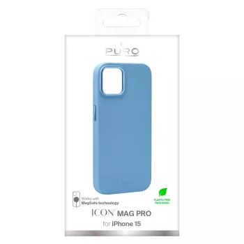 Puro ICON Mag Pro Maciņš Apple iPhone 15 6,1 inch MagSafe Gaiši Zils PUIPC1561ICONMPLBL