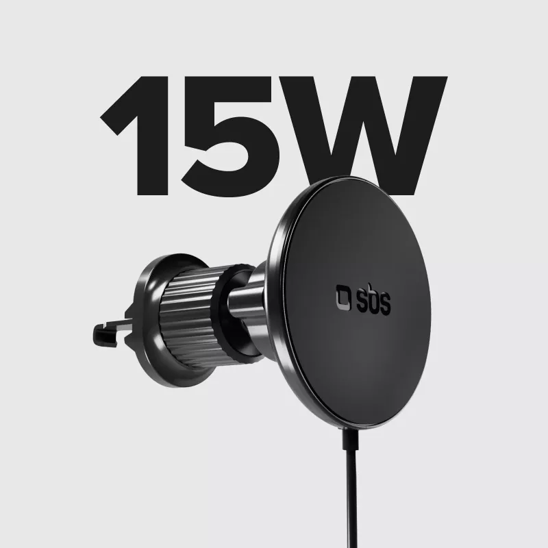 SBS MagSafe Magnetic 15W Wireless Car Charger - Black