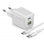 STEP BY STEP SBS 30W 1C + 1A Balts USB-C lādētājs ar 1,5m kabeli