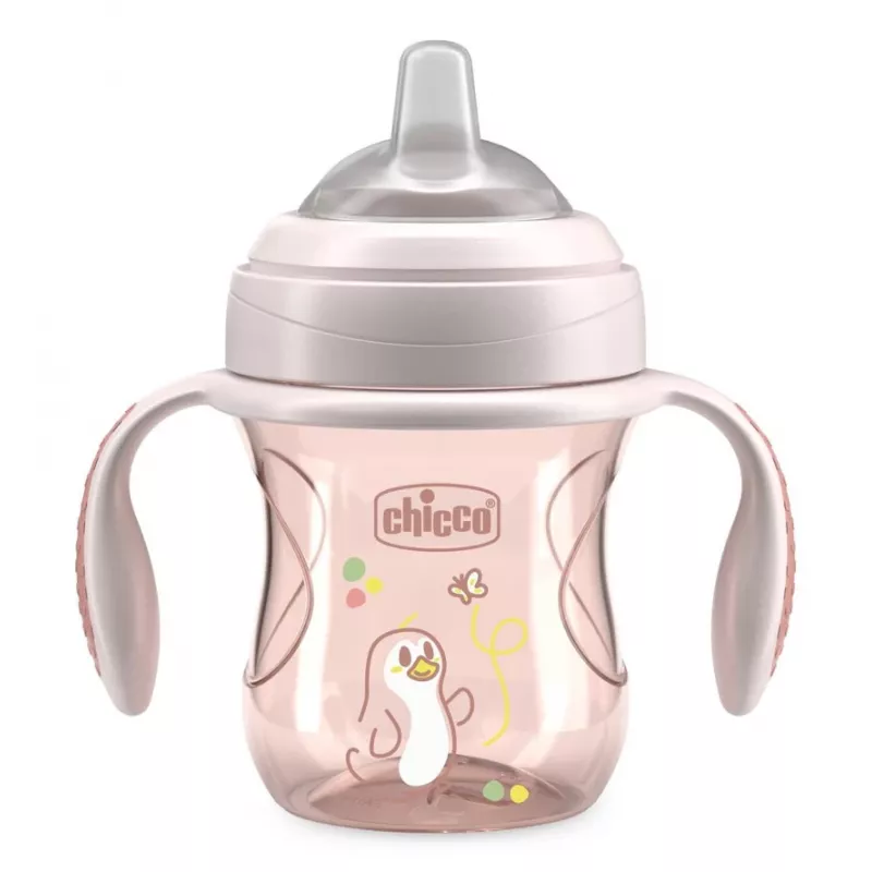 CHICCO Transition Cup Training Cup ar mīkstu snīpi 4m+ bēšs 200ml