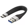 TECHLY USB 3.0 USB-A uz USB-C 3.2 Gen2 15W M/M 12cm FPC kabelis